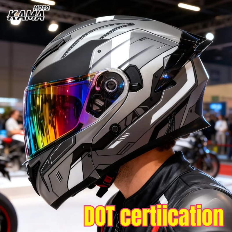 Modular Flip Up Motorcycle Helmet Dot Approved - Casques de moto homologués DOT, double