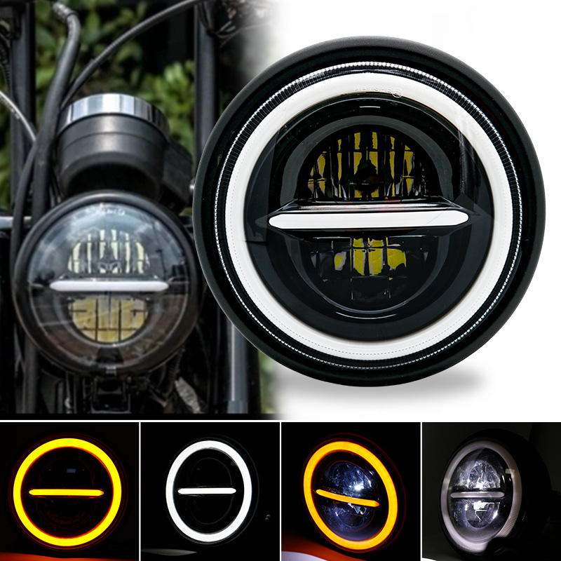 Universal Motorcycle Led Headlight Projector - Phare rond universel pour moto, lampe