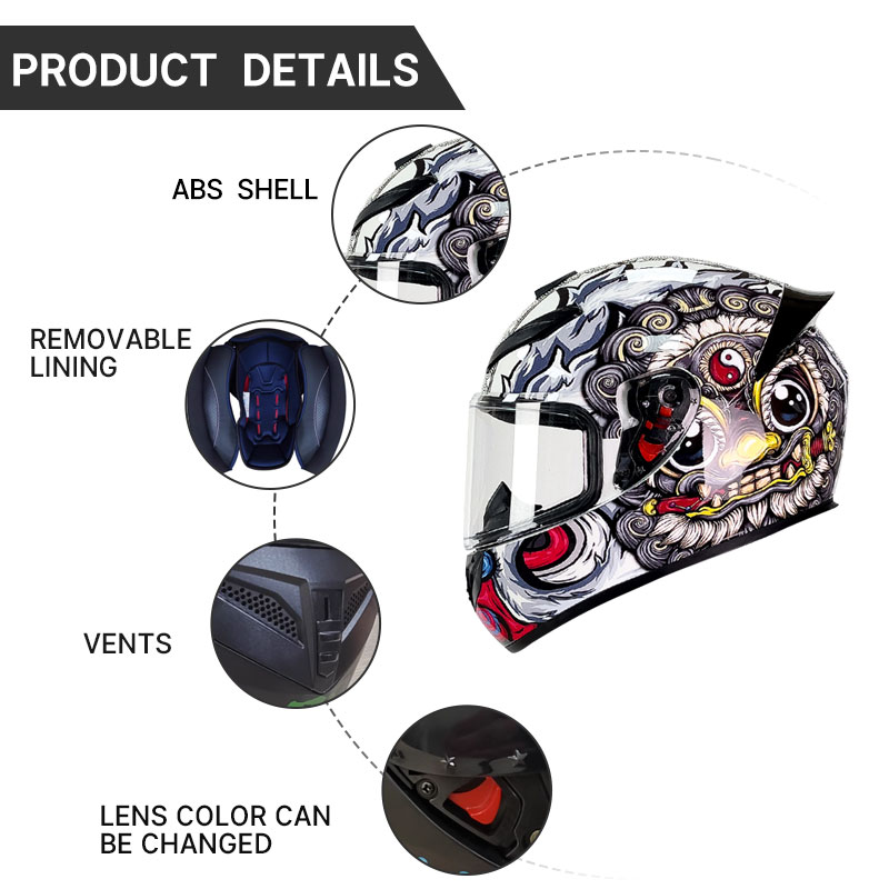 Casque de moto intégral à moti - Full Face Motorcycle Helmet With Bluetooth avis et prix