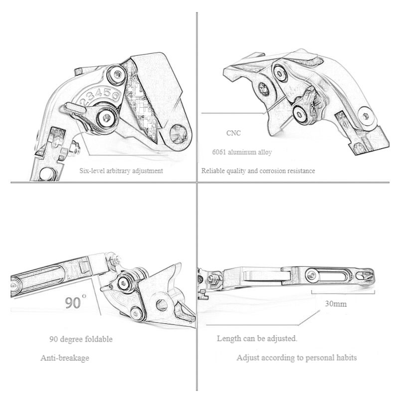 Pour HONDA NC700X NC700 X 2016 - Cnc Aluminum Adjustable Brake Clutch Levers avis et prix