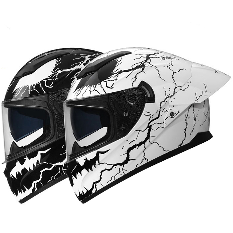 Casque de moto de course avec  - Dual Visor Motorcycle Racing Helmet avis et prix