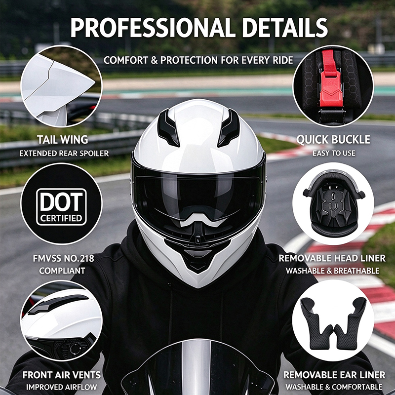 Casque de moto de course avec  - Dual Visor Motorcycle Racing Helmet avis et prix