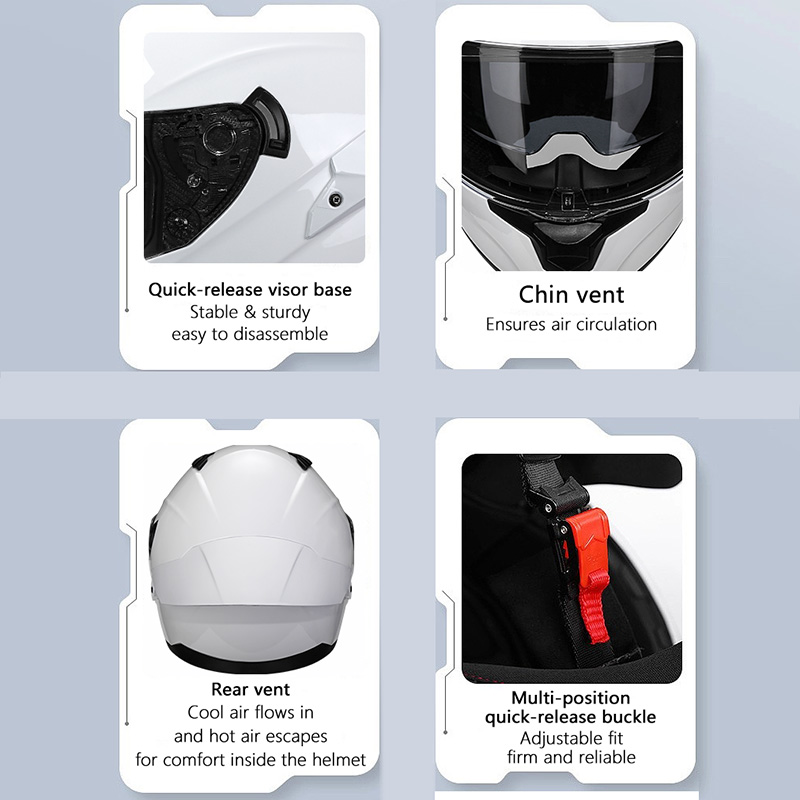 Casque de moto de course avec  - Dual Visor Motorcycle Racing Helmet avis et prix