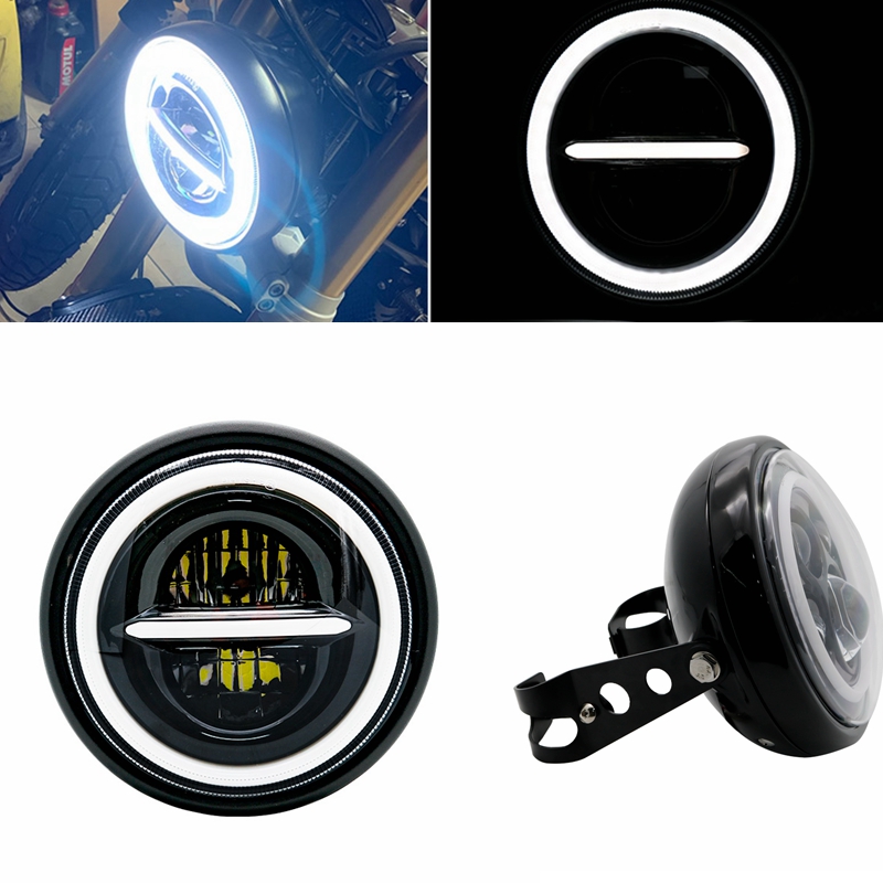 Phare rond universel pour moto - Universal Motorcycle Led Headlight Projector avis et prix