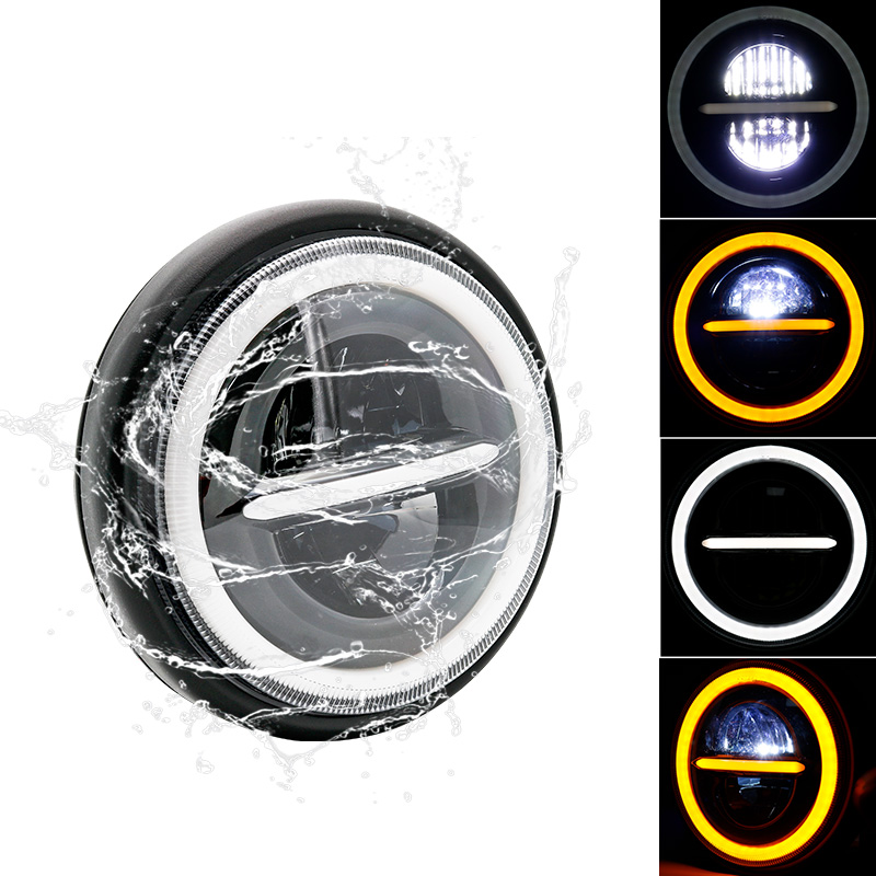Phare rond universel pour moto - Universal Motorcycle Led Headlight Projector avis et prix