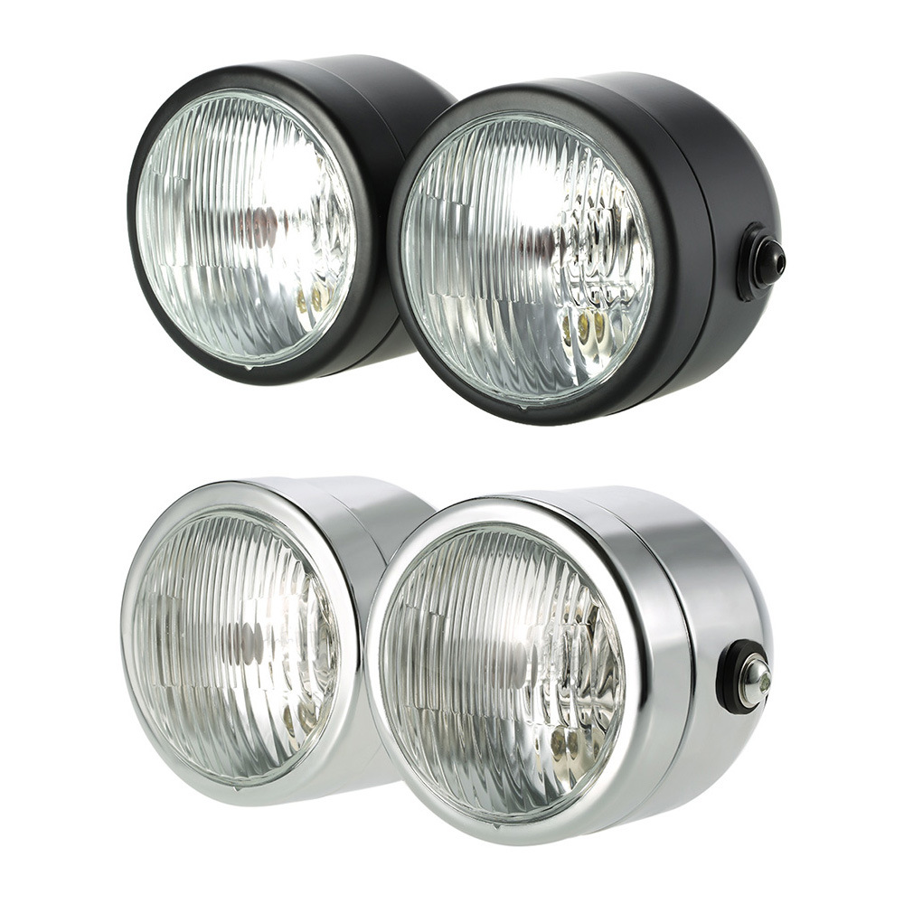 Double phare universel H4 pour - Universal Motorcycle Led Headlight Projector avis et prix